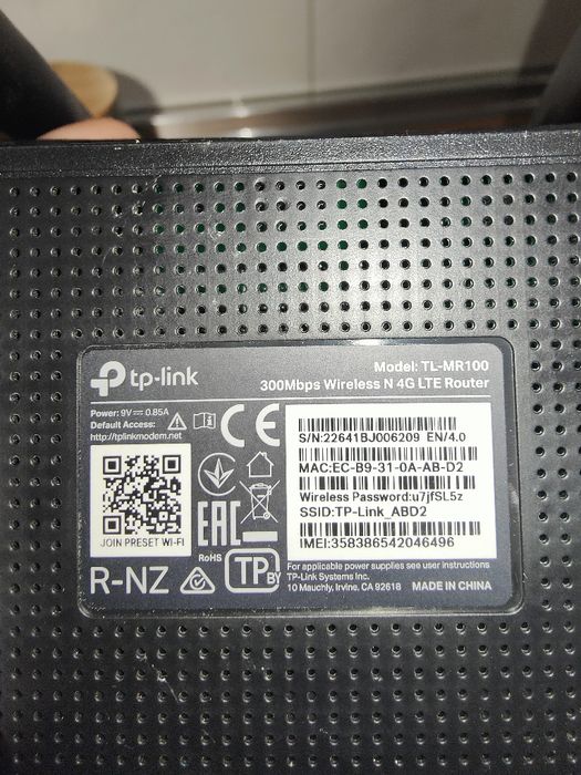 Router tplink 4g TL MR 100