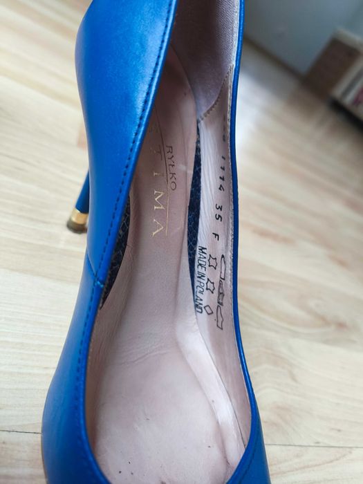 Czółenka Ryłko Estima niebieskie stan BDB