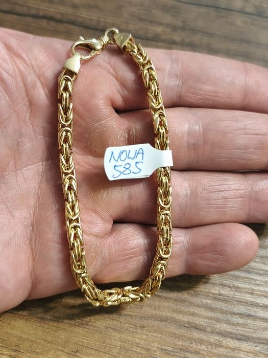 Nowa piękna złota bransoletka 585 14k 12.90gr 21.5 cm okazja!!