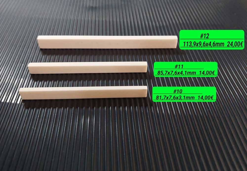 Osso rastilho, nut, pestana Guitarra clássica, Eletroacústica, Baixo