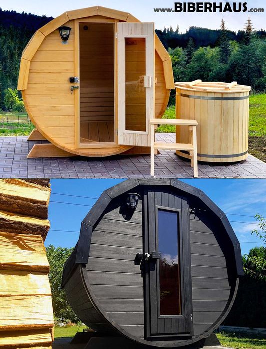 SAUNA Ogrodowa 150 cm MIKRO 2/3 osob +GRATIS Beczka 500L +Akcesoria 3 DNI DOSTAWA