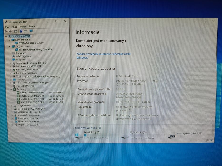 Komputer do Robloxa, Minecrafta,GTX 1050, 8 GB,SSD,Win 10 Pro