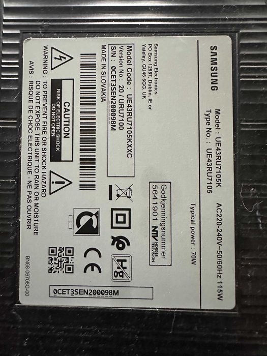 Placa Mainboard Samsung UE43RU7105K (100% funcional)