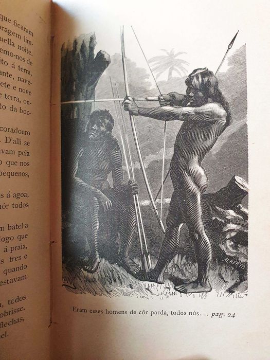 Antigo Livro "O Descobrimento do Brazil" ~ Ano 1900 ~ Ilustrado ~ RARO