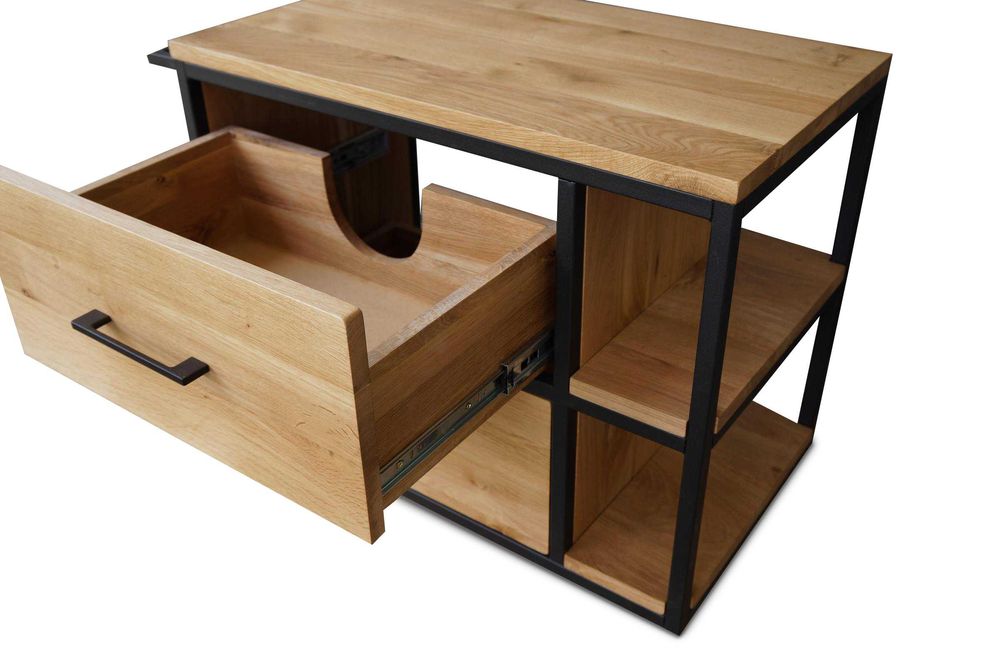 Drewniana szafka pod umywalkę wisząca lity dąb 80 cm