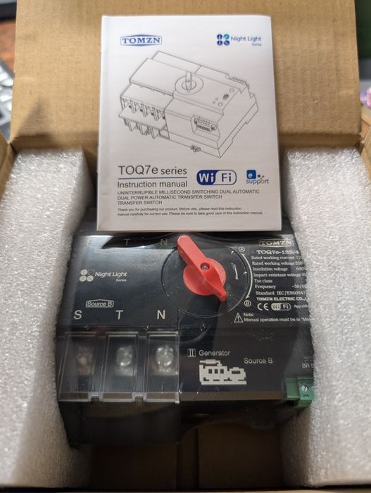 Wifi авр трёхфазный tomzn toq7e-125/4  фазы автоматичний ввод резерва