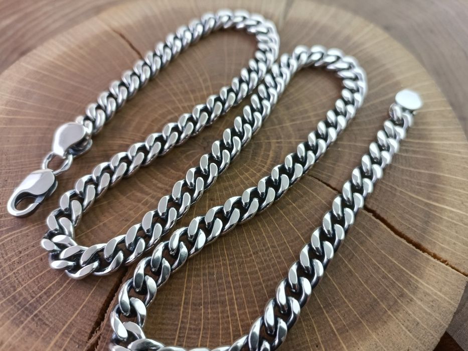 Серебряная цепь Панцирная, цепочка мужская. Срібний чоловічий ланцюг