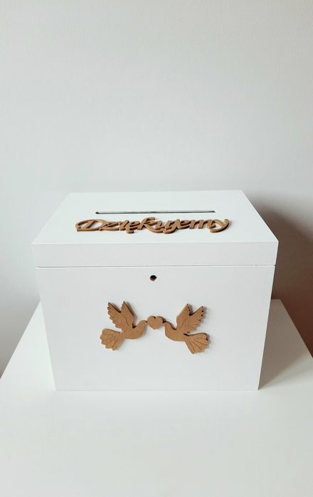 Białe pudełko na koperty skrzynka na koperty ślub wesele