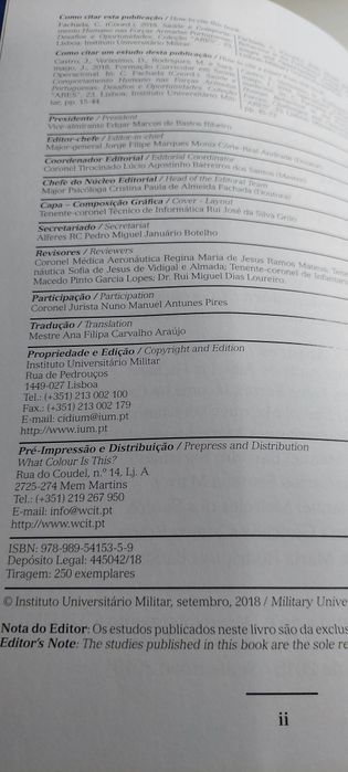 Saúde e Comportamento Humano nas Forças Armadas Portuguesas