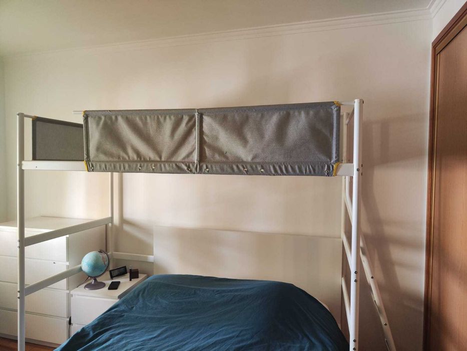 Beliche estrutura cama alta 90x200 cm VITVAL com colchão