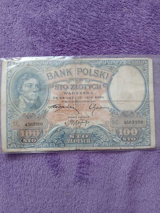 Banknot 100 polskich złotych z 1919 roku