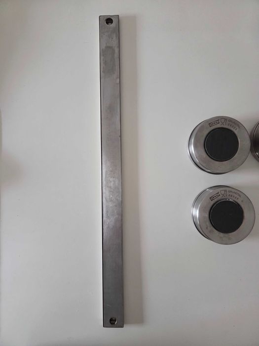 Suporte magnético + 3 caixas metálicas com íman Ikea