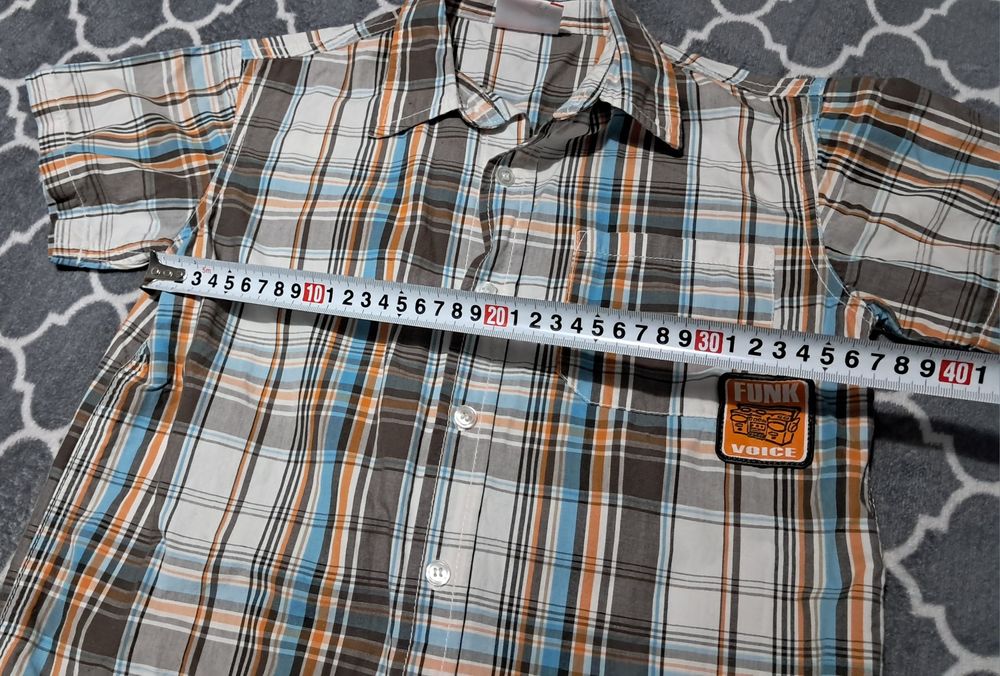 Elegancki zestaw 2x koszula szara kratka grafit  r ok 128