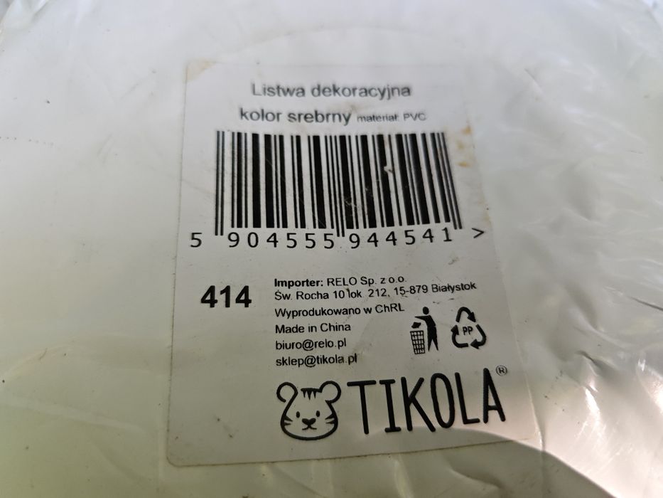 Samoprzylepna listwa ozdobna dekoracyjna Tikoka kolor srebrny