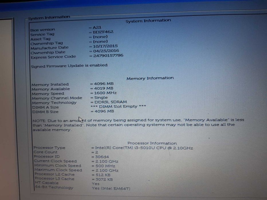 Laptop Dell E5550