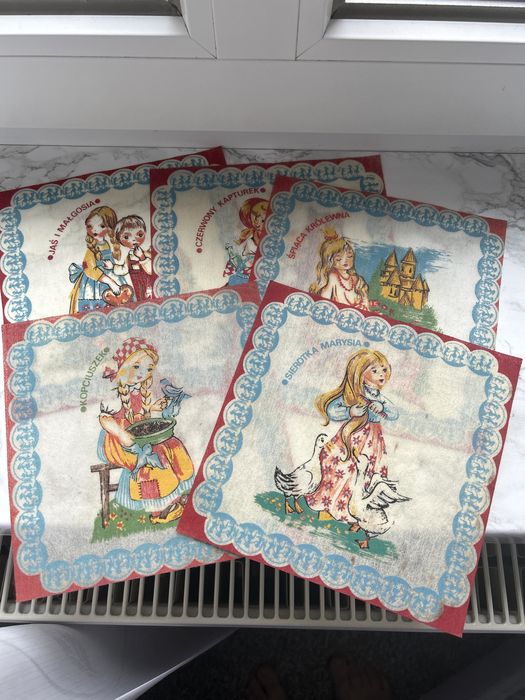 Serwetki PRL postacie z bajek