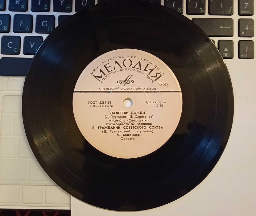 Платівка "МЕЛОДИЯ"-Мой адрес-Сов.союз"День без выстрела"Налетели дожди