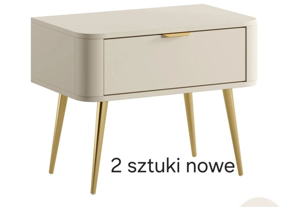 Dwie nowe szafki nocne beżowe oval Selsey