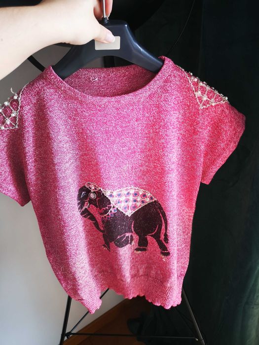 No name bordo bluzka słoń r. S