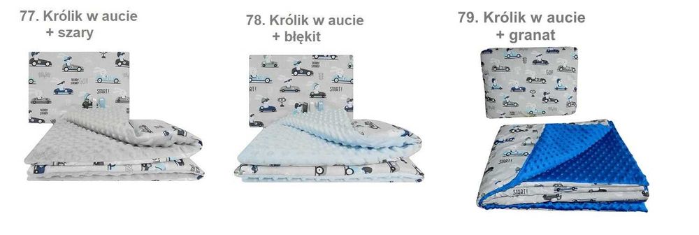 Koc Kocyk Minky 100x135 + Poduszka Przedszkolaka Belbi