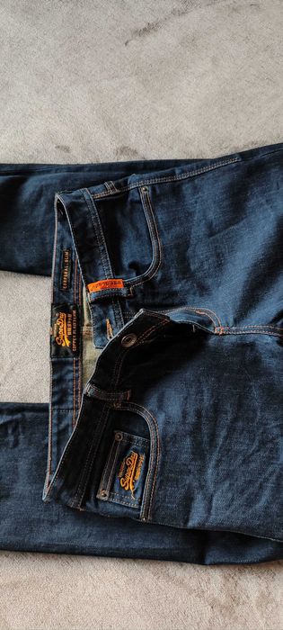 Super dry spodnie jeansy męskie