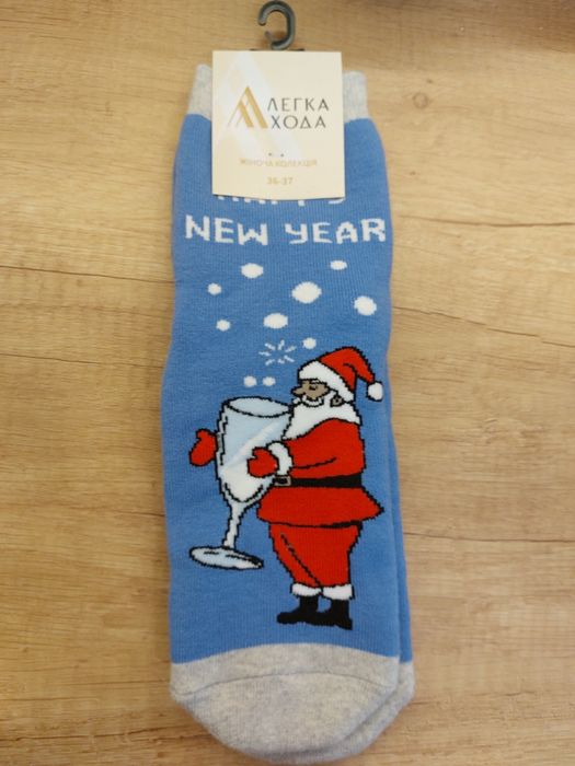 Новые женские новогодние носки жіночі шкарпетки.