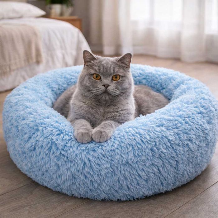 Cama para cão e gato com pêlo relaxante