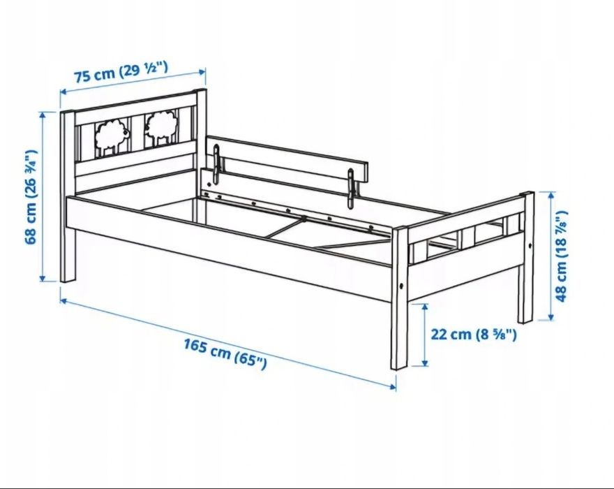Łóżko dziecięce Ikea Kritter 70x160