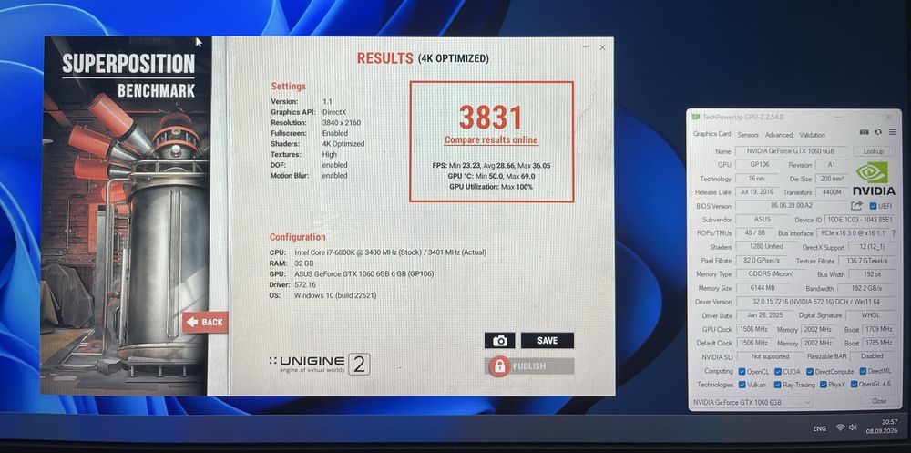 Відеокарта Asus GTX 1060 6GB (ідеальний стан)