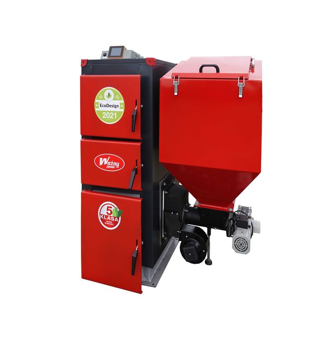 Piec Kocioł na Eko groszek Duża komora dopalająca 15kw/19kw/24kw 5KLAS