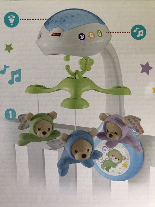 Музичний мобіль на ліжечко 3 в 1 Fisher Price Мрії про метеликів