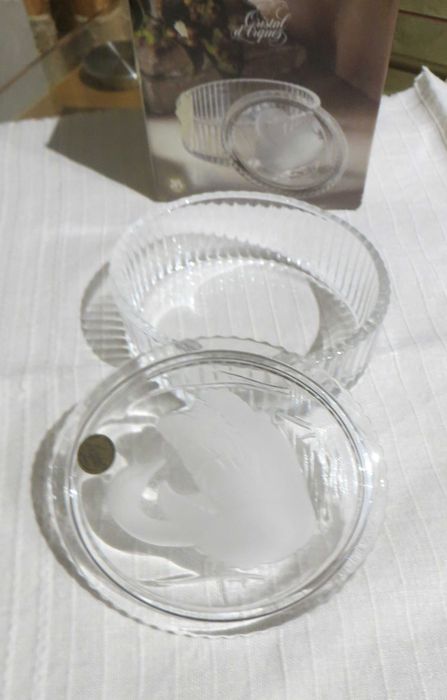 Guarda Joias Cristal D´Arques, Cisne em opaco 12 x 10 x 4,5 Nova c/ cx