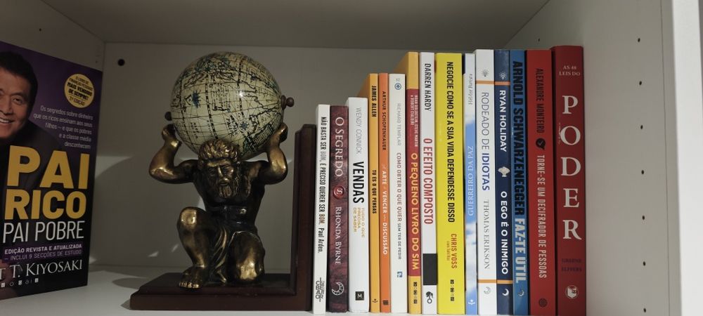 2 suportes para livros / bookend - atlas