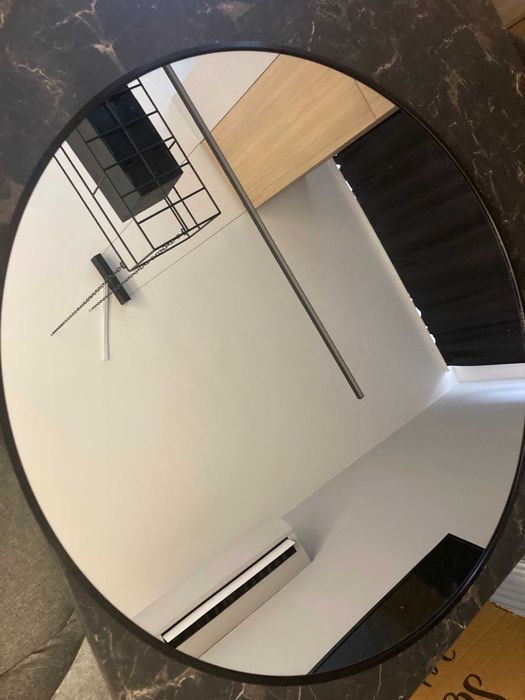 Lustro okrągłe z czarną ramą fi 80