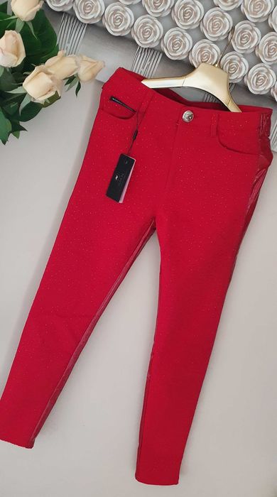 Spódnie  jeans lateks czerwone Amnesia
