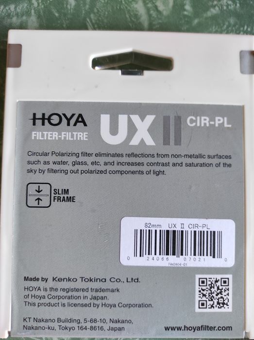 Filtro Polarizador e Filtro ND, 82 mm.