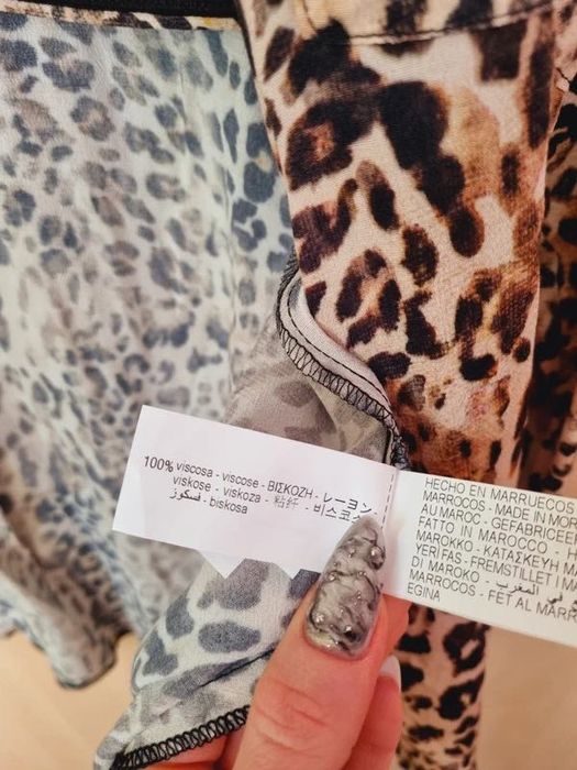 Zara koszula wiskoza print leopard panterka M