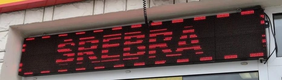 Wyświetlacz tekstowy LED reklamowy 183x32cm