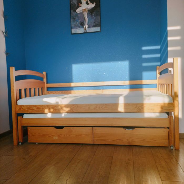 GALAXY 90x200 sosna łóżko podwójne wysuwane Lano Meble