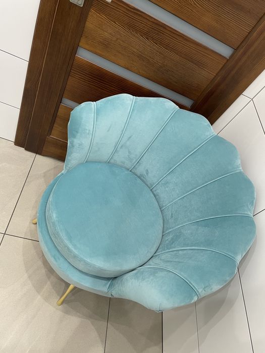 Fotel Muszelka tapicerowane welur velvet krzesło Promocja