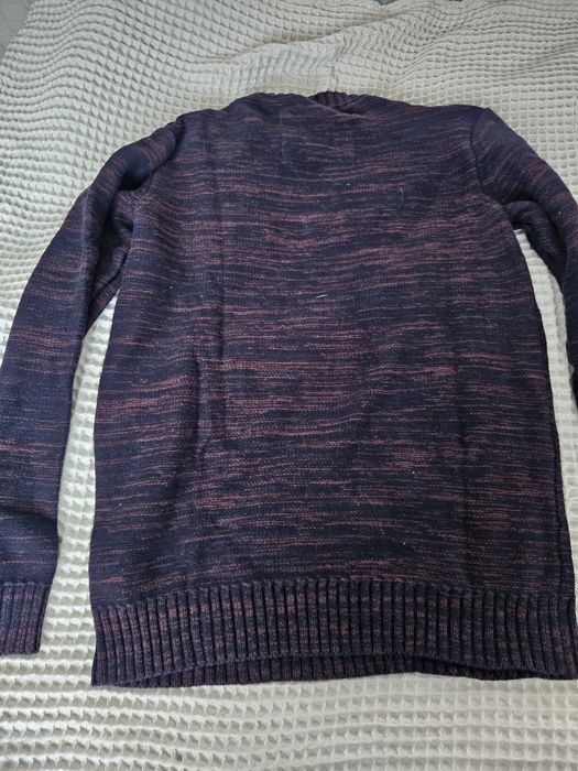 Sweter meski 100% bawełna Hause męski bordowo granatowy