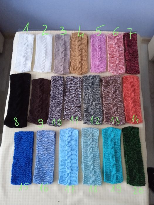 Opaska wełniana ręcznie robiona Handmade