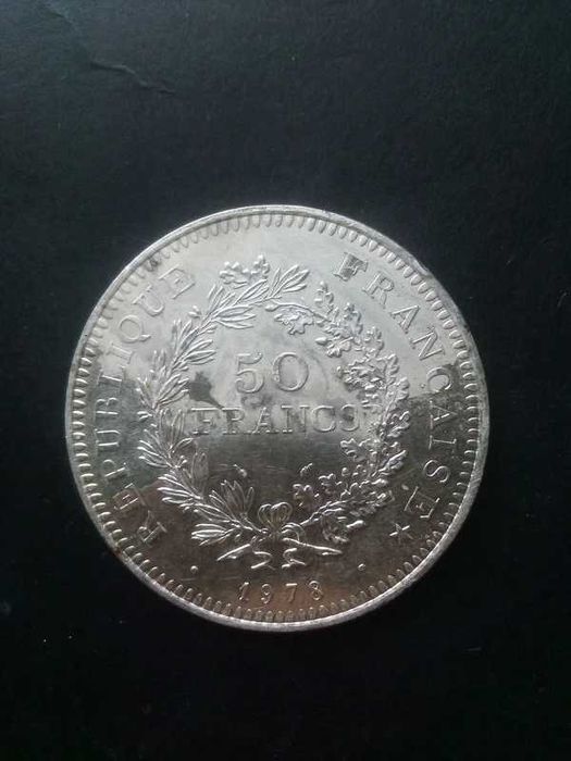 Moeda de Prata 50 Francos Hércules 1978 (França) – 30g / Prata 900
