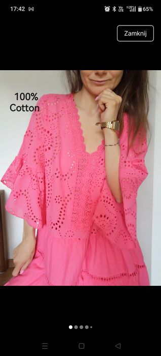 Sukienka ażurowa 42 bawełniana