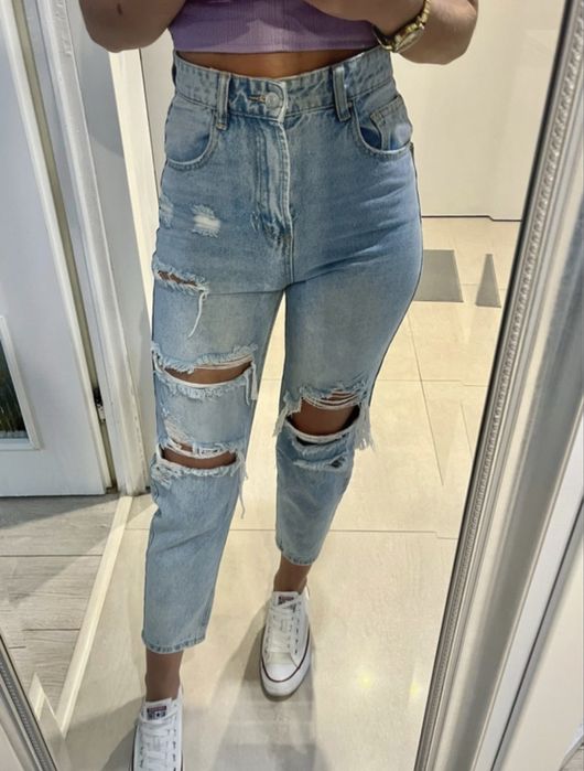 Jeansy z dziurami XS nowe