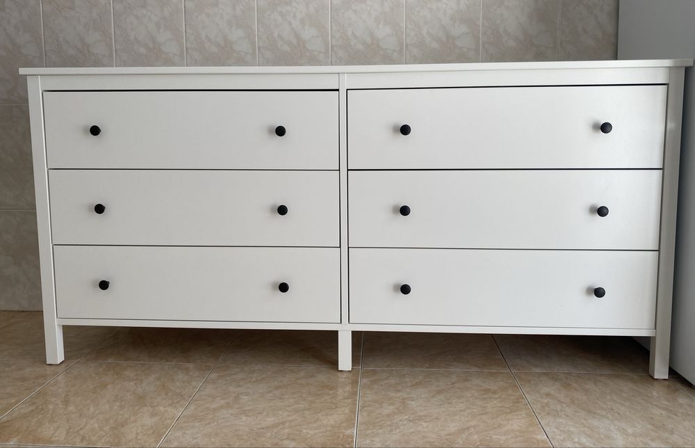 Cómoda branca com 6 gavetas – bom estado