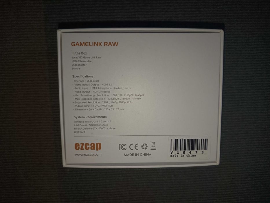 Placa de captura ezcap333 GAMELINK RAW