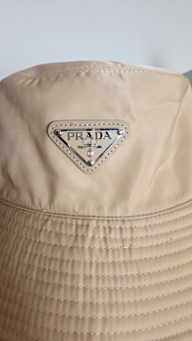Nowy kapelusz bezowy nude prada bucket hat czapka rybacka Unisex
