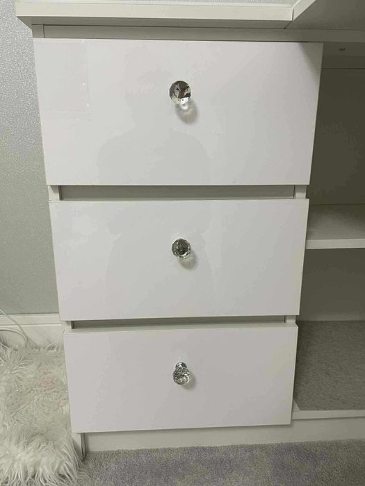 Duże białe biurko narożne