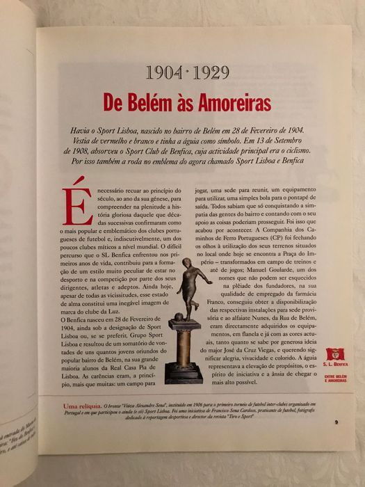 Livro "Sport Lisboa e Benfica "